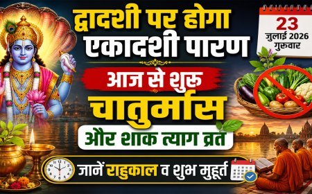 Aaj Ka Panchang 26 July 2026: द्वादशी पर होगा एकादशी पारण, आज से शुरू चातुर्मास और शाक त्याग व्रत, जानें राहुकाल व शुभ मुहूर्त