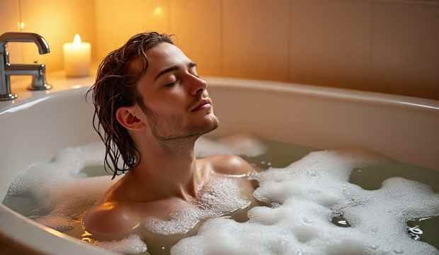 Bathing With Hot Water In Winter