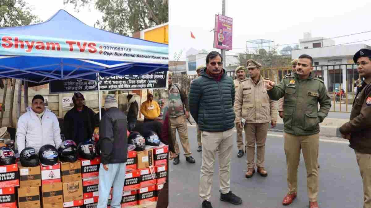Sambhal Helmet Awareness Campaign