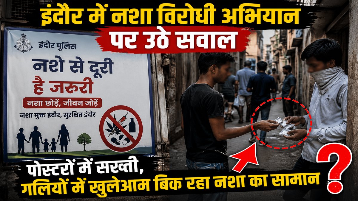Indore News: इंदौर में नशा विरोधी अभियान पर उठे सवाल, पोस्टरों में सख्ती, गलियों में खुलेआम बिक रहा नशे का सामान 1 Indore