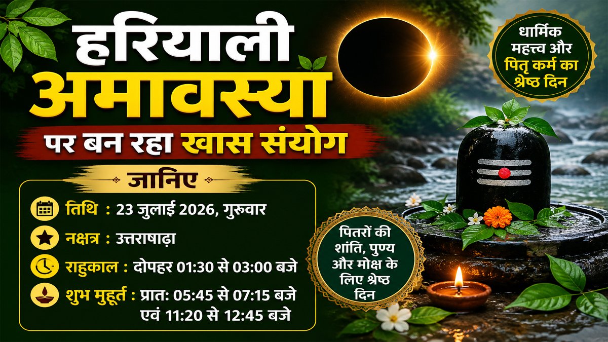 Aaj Ka Panchang 12 August 2026: हरियाली अमावस्या पर बन रहा खास संयोग, जानिए तिथि, नक्षत्र, राहुकाल और शुभ मुहूर्त 1 Aaj Ka Panchang