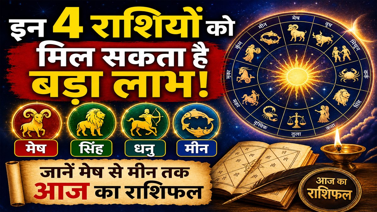 Aaj Ka Rashifal 25 August 2026: इन 4 राशियों को मिल सकता है बड़ा लाभ, जानें मेष से मीन तक आज का राशिफल 1 Aaj Ka Rashifal