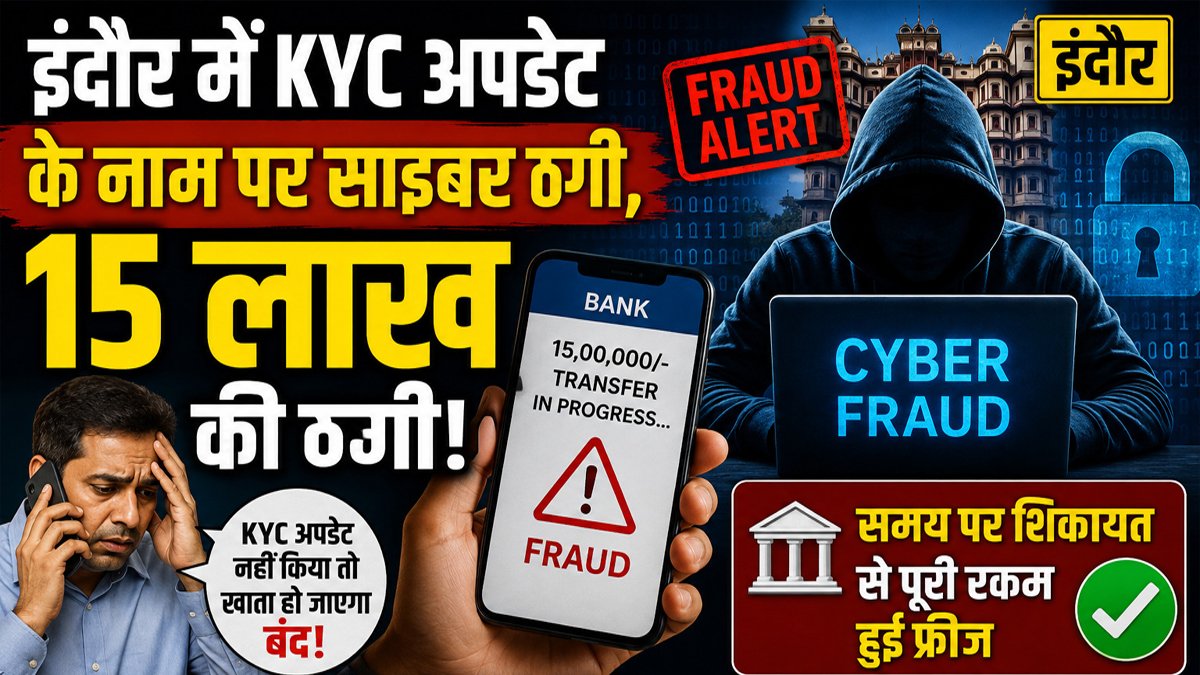 Indore Cyber Fraud: इंदौर में KYC अपडेट के नाम पर 15 लाख की साइबर ठगी, समय पर शिकायत से पूरी रकम हुई फ्रीज 1 Indore Cyber Fraud